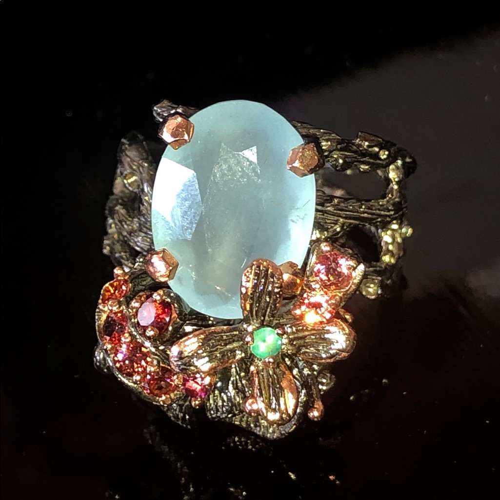 Gorgeous Genuine Aquamarine Ring 300$